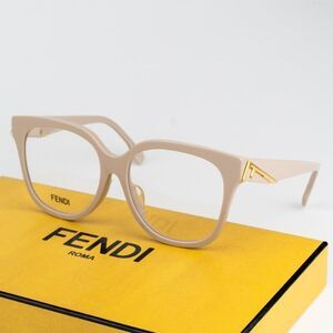 NEW Fendi FE50064F FENDI FIRST 025 Ivory Cream Geometric Eyeglasses